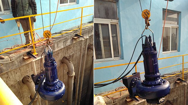 HRS Wet Pit Installation Screw Centrifugal Submersible Pumps Site