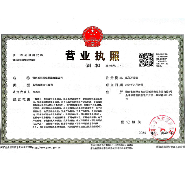 VINSOME HUNAN Business license, No. 91430300MADK3NM40G